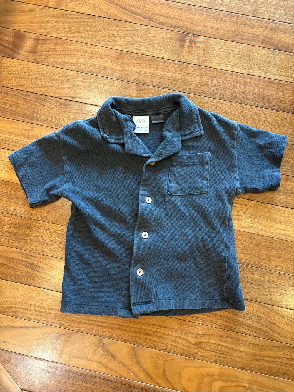 Zara Kids Dark gray Short-Sleeve Button Shirt